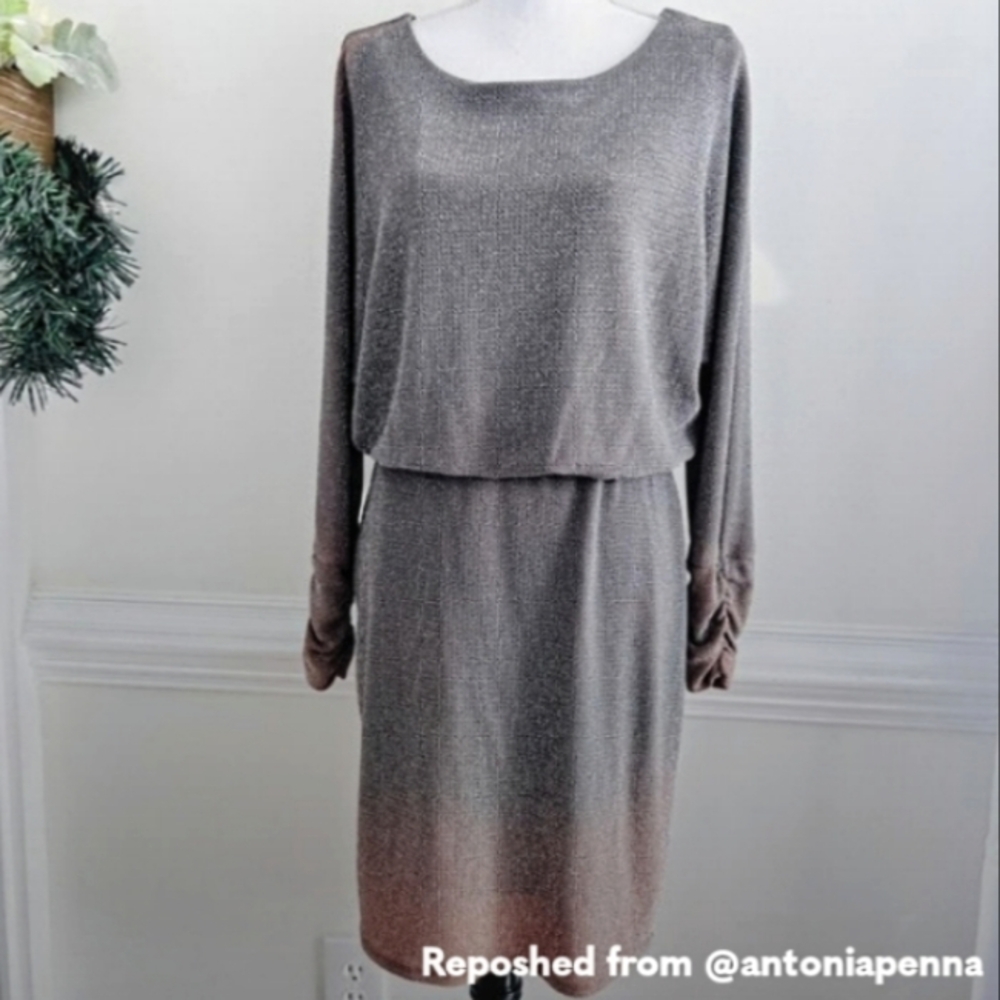 5/$50 EUC Jessica Howard Silver/Gray/Pink Gradient Shimmer Dress Sz.6